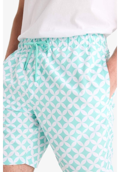 Defacto Regular Fit Desenli File Astarlı Kısa Boy Deniz Şortu E0977ax25hsgn1101 Yeşil