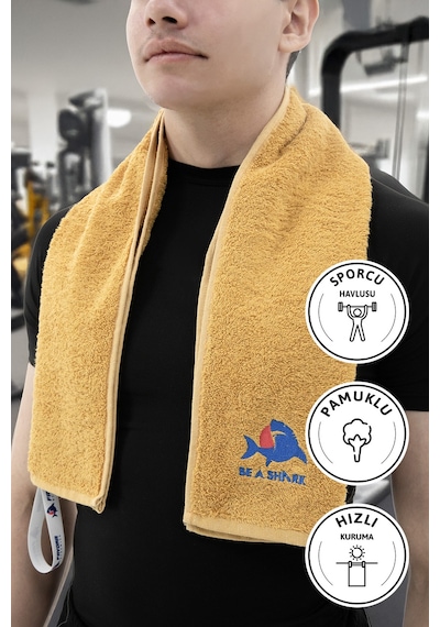 Sporcu Antrenman Havlusu Gym Fitness Plates Boks Tenis Spor Havlu Hardal