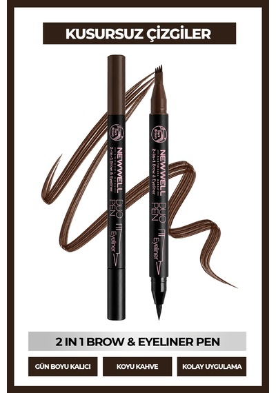 Duo Pen 2-in-1 Brow & Eyeliner Dark Brown 02 2 Ml