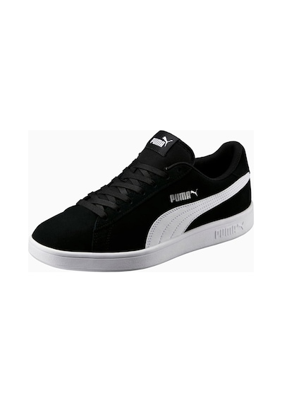 364989-01 Puma Smash V2 Unisex Spor Ayakkabı black-white Beyaz - Siyah