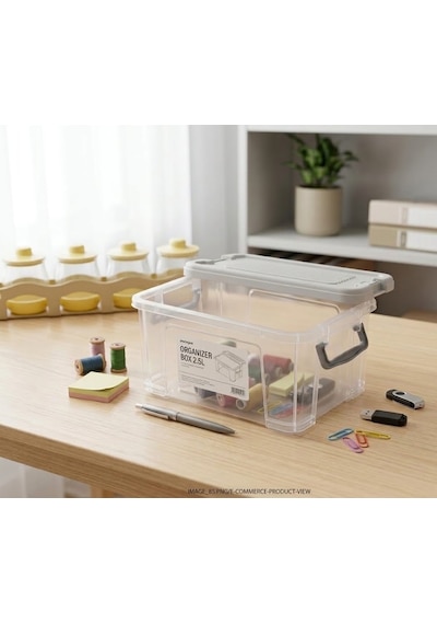 Kilitli Şeffaf Saklama Kabı & Çok Amaçlı Düzenleyici Organizer Kutu 2.5 Litre
