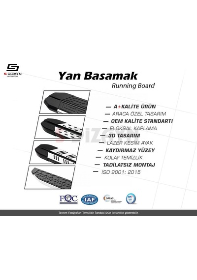 S-dizayn Mg Hs Evo Aluminyum Yan Basamak 183 Cm 2021-2024 A+ Kalite