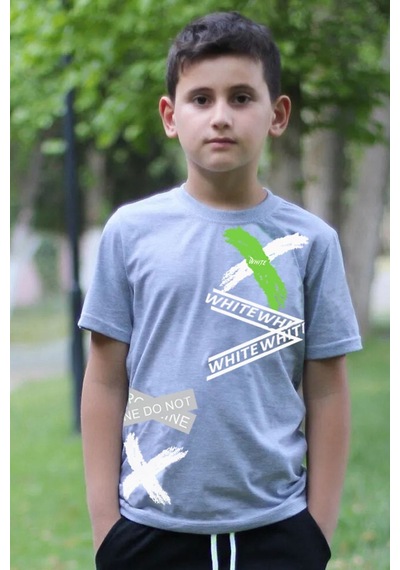 Fyk Kids 3lü Baskılı Collection Erkek Çocuk Beyaz Siyah Gri T-shirt Çok Renkli