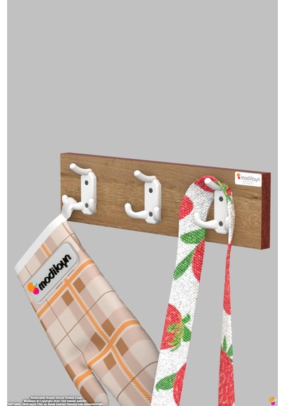 Arı 9 Kancalı Mutfak Askısı 3'lü Set 31,4x9,6 Cm - Şık Tasarım, Çok Amaçlı Düzenleyici Ve Yer Tasarrufu Çok Renkli