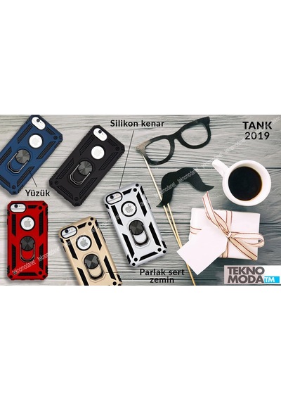 Teknomoda Apple Uyumlu iPhone 7 Tank Kilif Armor Yüzüklü Standli Korumali Kapak 343772289