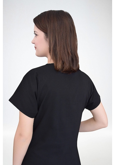 Unisex Soft Likralı Siyah Doktor Hemşire Nöbet Üniforma Takımı Scrubs Siyah Siyah