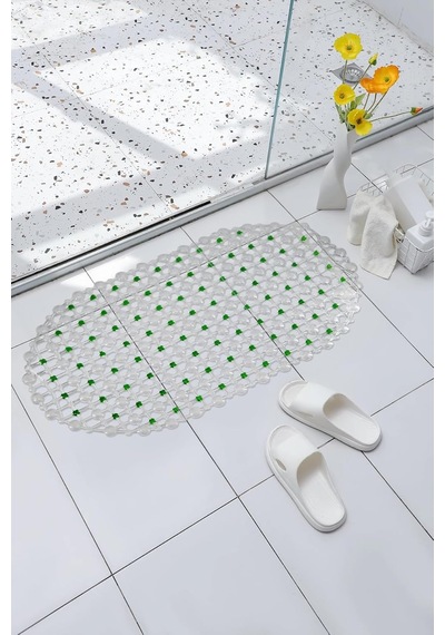 Efe Mark Eko Serisi Banyo - Küvet İçi Kaydırmaz Vantuzlu Oluklu Oval Paspas 63 X 34 Cm, Yeşil Sku: Smg8690010226914 21 x 21