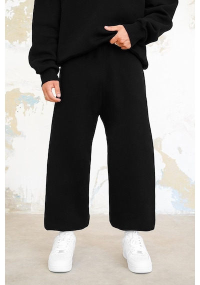 Siyah Cozy Basic Paça Lastik Oversize Eşofman Siyah
