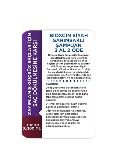 Siyah Sarımsaklı Şampuan