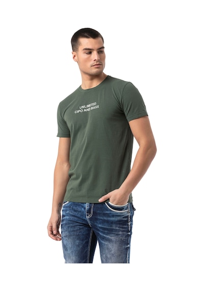 Cipo & Baxx Erkek Regular Fit Baskılı Pamuklu T-shirt Ct827 Green