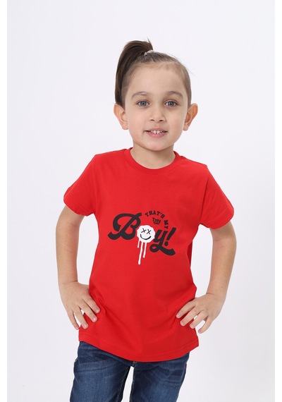Toontoy Kids Toontoy Erkek Çocuk Baskılı Tişört Kırmızı