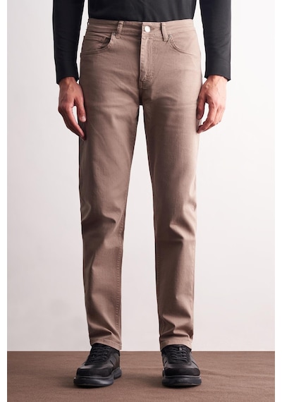 İmza Açık Bej 5 Cep Casual Slim Fit Pamuklu 5 Cep Pantolon 1003255318 Açık Bej