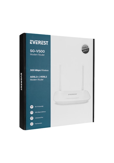 Everest SG-V500 2.4 GHz 300 Mbps Kablosuz VDSL/ADSL2+ Modem Router