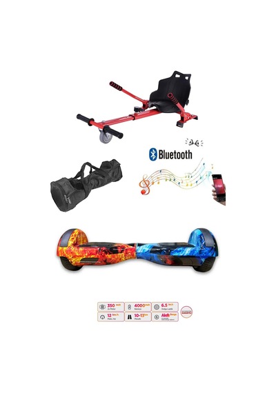 Citymate Elektrikli Kaykay Hoverboard Akıllı Denge 6.5 Inch + Hoverkart + Çanta Extrem Paket Desen10