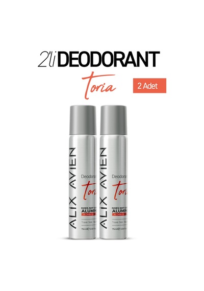 Alüminyumsuz Seyahat Boy Kadın Deodorant Spray İkili Set 2x75 Ml - Toria