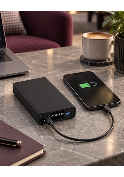 ENERX ENR-P2025DT 20000 mAh Powerbank 22.5 Watt Led Göstergeli Siyah