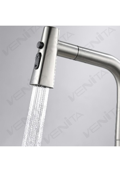 Venita İnox Spiralli Mutfak Bataryası 360 Dönebilen 3 Fonksiyonlu Başlıklı Inox
