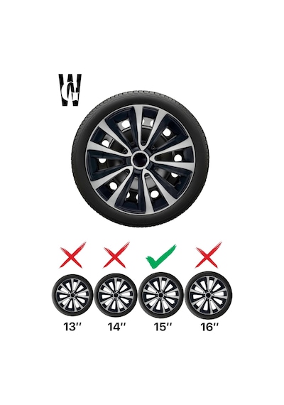 Suziki Grand Vitara 15 İnç Jant Kapağı 4 Adet Siyah Gri C121