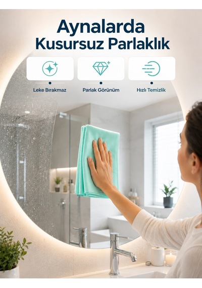 Mey İthalat Cam Temizlik Bezi Yüksek Emici Mikrofiber Bez Cam Ayna Ve Vitrin Temizliği Diğer
