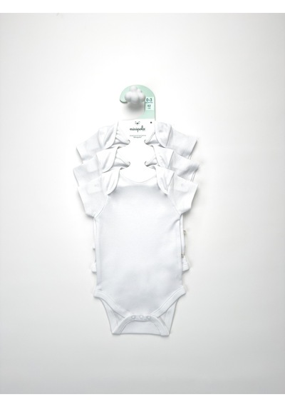 Sezgibaby Unisex, Bebek Kısa Kol % 100 Pamuk 3'lü Çıtçıtlı Body & Zıbın 0-3 Ay / 3-6 Ay / 6-9 Ay Beyaz