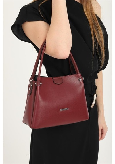 Silver Polo Sp1254 Kadın El Çantası Düz Bordo-bordo