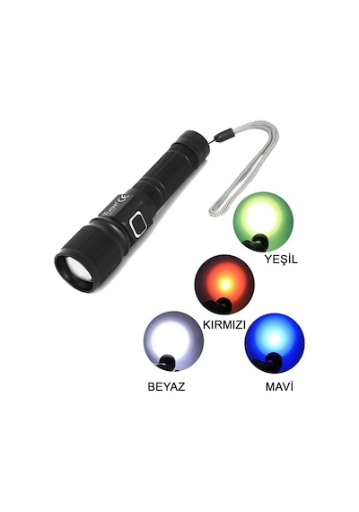 Cree Tg Led 1000 Lümen Göstergeli Fonksiyonel El Feneri Watton Wt-732 Renkli