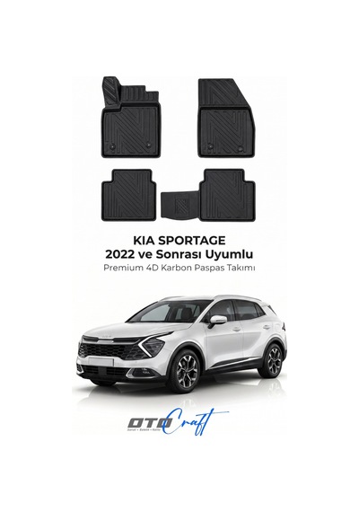 Otocraft Kia Sportage 2022+ Araca Özel 4d Karbon Oto Paspas Havuzlu Tam Set