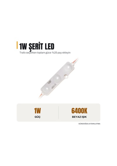 Cata Modül Led 1w 6400k Beyaz Işık 12v 10& 8217 Li Paket - Ct-4591b-10