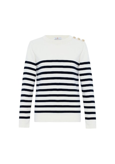 Styleboom X Peraluna Bardot Pullover Omzu Düğmeli Çizgili Organik Pamuk Mevsimlik Kadın Triko Kazak Ekru/lacivert-ekru Ekru Styleboom X Peraluna Bardot Pullover Omzu Düğmeli Çizgili Organik Pamuk Mevsimlik Kadın Triko Kazak Ekru/lacivert-ekru Ekru