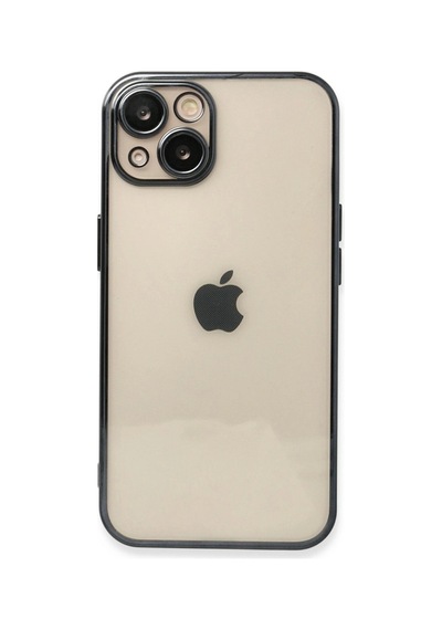 Apple iPhone Uyumlu 13 Kılıf Lensli Silikon - Siyah