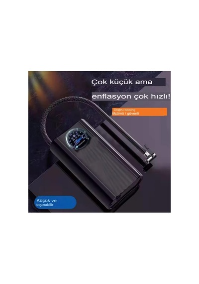Tr H-9293 Akıllı Dijital Hava Kompresörü, 4000mah, 150psı, Şarjlı, Araç Lastik Top Şişirme Genel