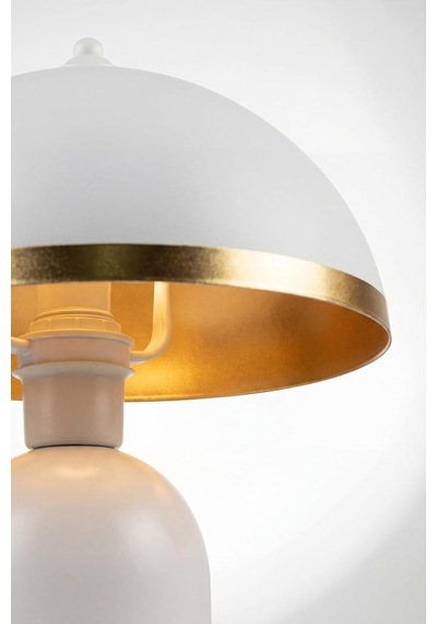 Tr Luna Gold Abajur, Bohem Masa Lambası Ve Salon Oturma Odası Aydınlatması - Beyaz - 25 Cm Modern Dekoratif Masa Genel