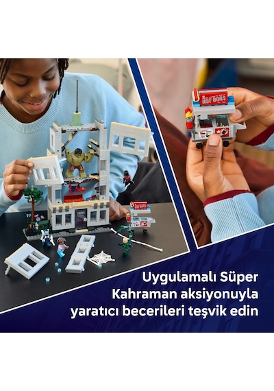 LEGO® ǀ Marvel Örümcek Adam ve Hulk’ın Destansı Çarpışması 76350 - 8+ Yaş için 6 Karakter İçeren Oyuncak Yapım Seti (534 Parça)