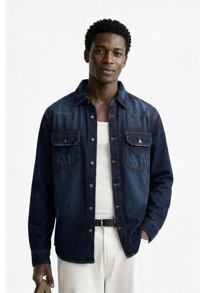 Banny Jeans Erkek Oversize Jean Ceket Lacivert