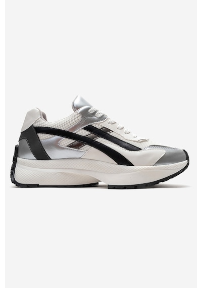 Calına Gümüş Siyah Beyaz Kadın Sneaker Siyah - Beyaz - Gümüş