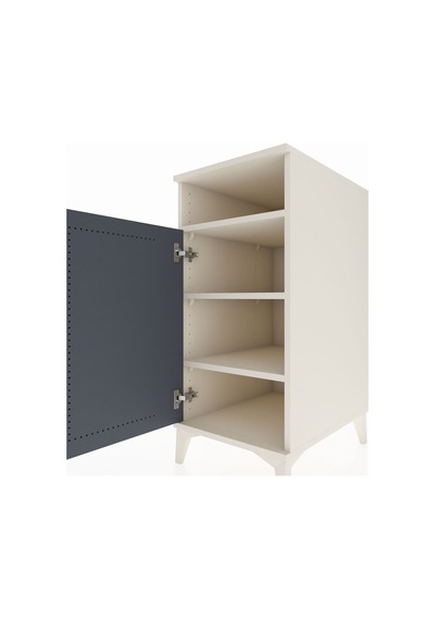 Kronos Komodin 3 Raflı Tek Kapaklı 44x59x96 Aytaşı-antrasit Aytaşı