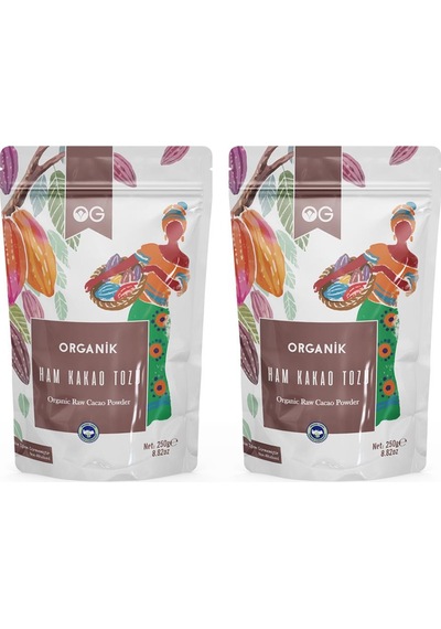 2'li Organik Ham Kakao Tozu 250 Gr
