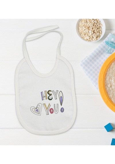 BK Kids Hey You Tasarımlı Bebek Mama Önlüğü - Model 1