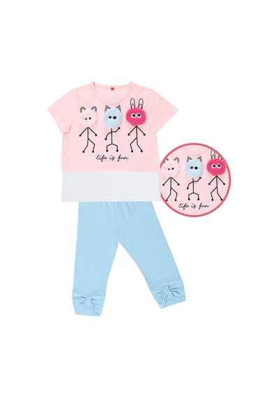 Life Is Fun Kız Çocuk T-shirt Tayt Takım