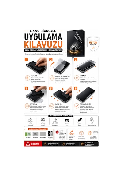 16 Pro Max İçin Uyumlu 360 Derece Mat Hayalet Kendini Onaran Nano Kırılmaz Darbe Emici Ekran Koruyucu