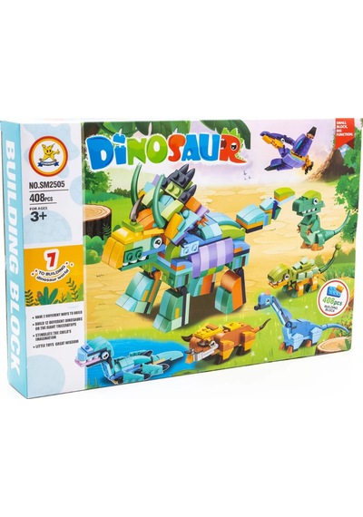 408 Parça 6'sı 1 Arada Dönüşen Dev Dinozor Robot Blok Seti - Eğitici Oyuncak Uyumlu Yapboz Oyuncak