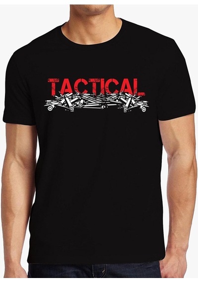 Alfa Giyim Tactical Mermi Baskılı Tişört Siyah