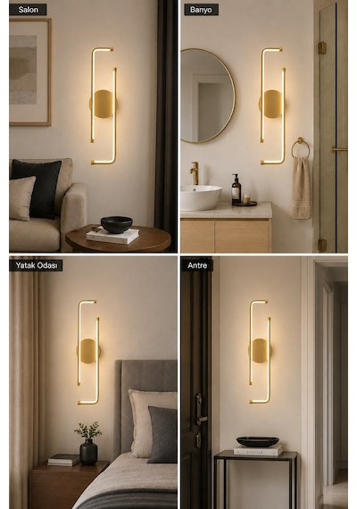 AvizeGO Noka Modern Led Duvar Apliği Günışığı Eskitme