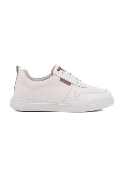 Beyaz Hakiki Deri Erkek Sneaker Premium 412 M Beyaz