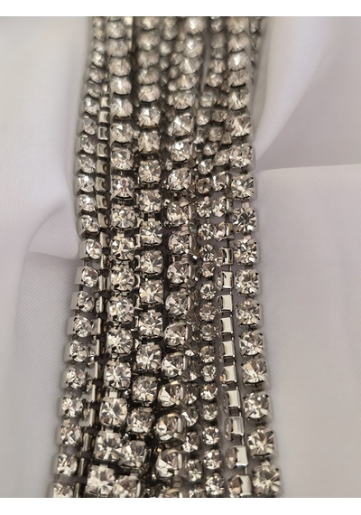Çoklu Döküm Su Yolu Rhinestone Gümüş Renk Kristal Bileklik