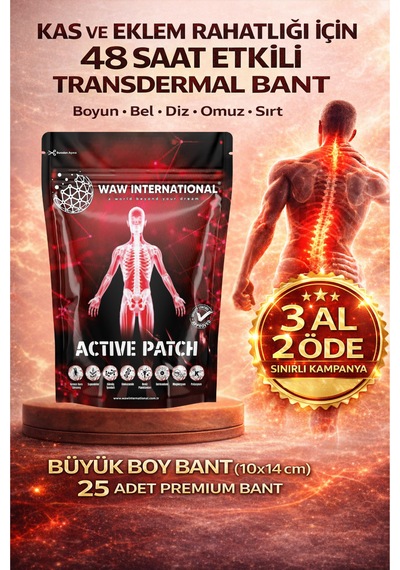 Active Bant Kas Ve Eklem Ağrıları İçin Doğal Bant Anında Rahatlama Ve Uzun Süreli Etki 25 Adet