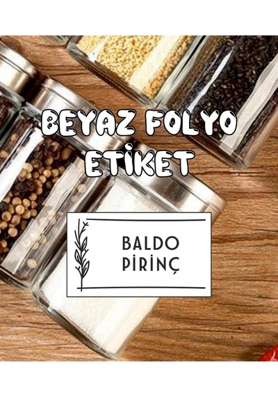 Parti Tasarla 230 Çeşit Beyaz Folyo Kavanoz Ve Baharatlık Etiketi - Dayanıklı Ve Su Geçirmez