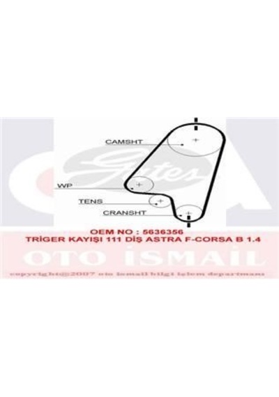 GATES 5310XS TRIGER EKSANTRIK KAYISI ASTRA F G VECTRA A B CORSA A