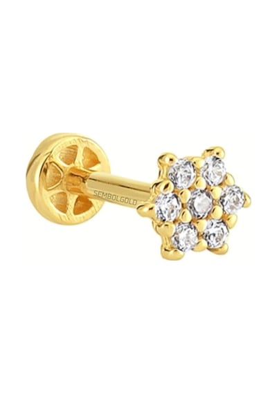 Altın Taşlı Tragus Piercing 14 Ayar (539300384) Altın