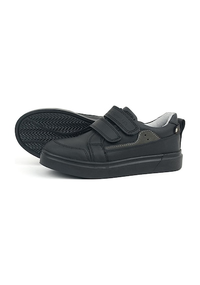 Rakerplus Siyah Hakiki Deri Cırtlı Erkek Çocuk Sneaker Ayakkabı